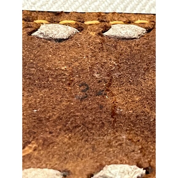 Vintage Tony Lama Handmade Tooled Leather Belt & Buckle Used Mens 32 USA - Picture 10 of 16